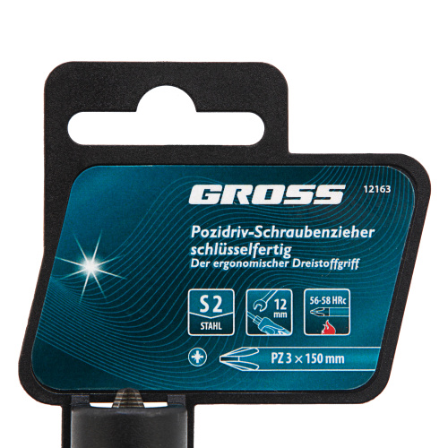 Отвертка PZ3 x 150 мм, S2, трехкомпонентная ручка Gross по ценам производителя в Челябинске с доставкой по всей России