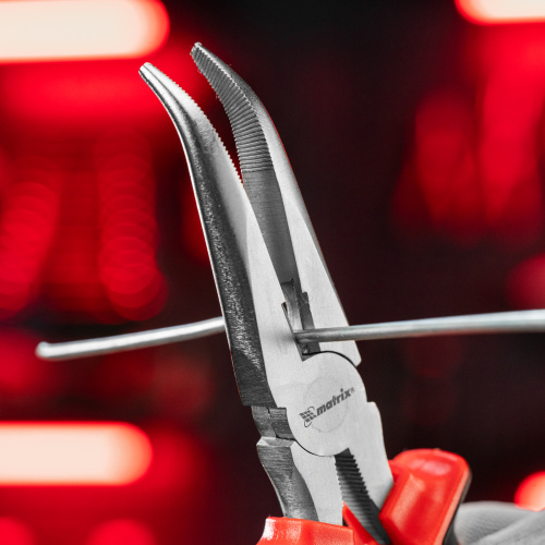 Длинногубцы изогнутые Nickel, 180 мм, никелированные, двухкомпонентные рукоятки Matrix по ценам производителя в Челябинске с доставкой по всей России