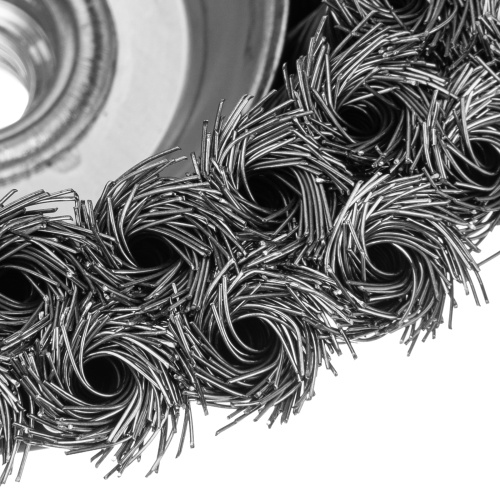 Щетка для УШМ, 125 мм, М14, "чашка", двухрядная, крученая проволока 0.35 мм Matrix по ценам производителя в Челябинске с доставкой по всей России