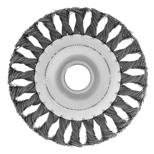 Щетка для УШМ 125 мм, посадка 22.2 мм, плоская, крученая проволока 0.5 мм Matrix по ценам производителя в Челябинске с доставкой по всей России