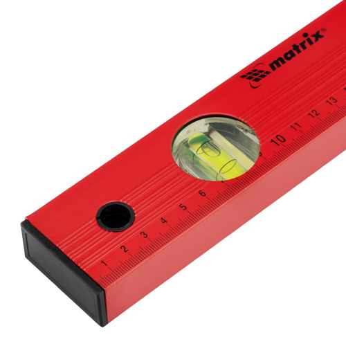 Уровень алюминиевый, 400 мм, 3 глазка, красный, линейка Matrix по ценам производителя в Челябинске с доставкой по всей России