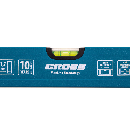 Уровень алюминиевый усиленный, 400 мм, 3 глазка Gross по ценам производителя в Челябинске с доставкой по всей России