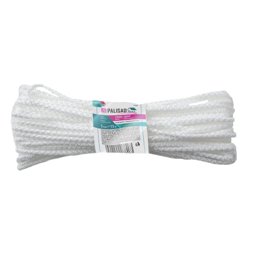 Шнур бельевой полипропиленовый с сердечником, 5 мм, L 15 м, белый, Home Palisad по ценам производителя в Челябинске с доставкой по всей России