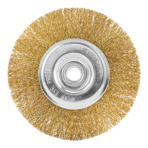 Щетка для УШМ, 125 мм, М14, плоская, латунированная витая проволока Matrix по ценам производителя в Челябинске с доставкой по всей России