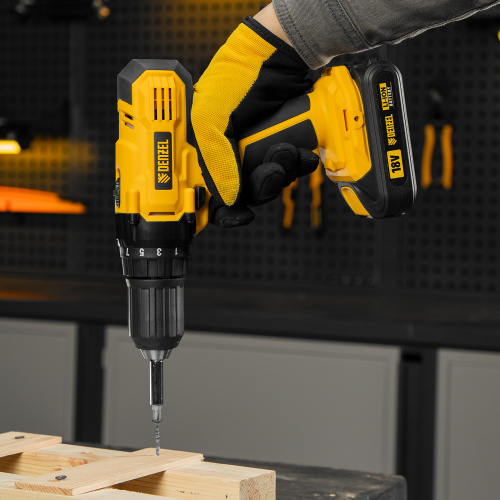 Дрель-шуруповерт аккумуляторная CDL-IB-18-02, Li-Ion, 18 В, 2 акк. Denzel по ценам производителя в Челябинске с доставкой по всей России