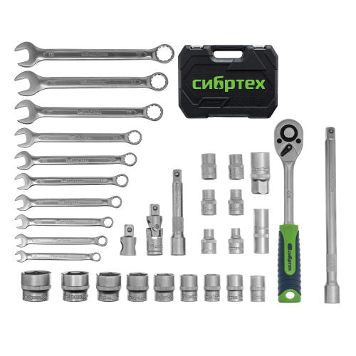 Набор инструментов, 1/2", пластиковый кейс, 32 предмета// Сибртех по ценам производителя в Челябинске с доставкой по всей России