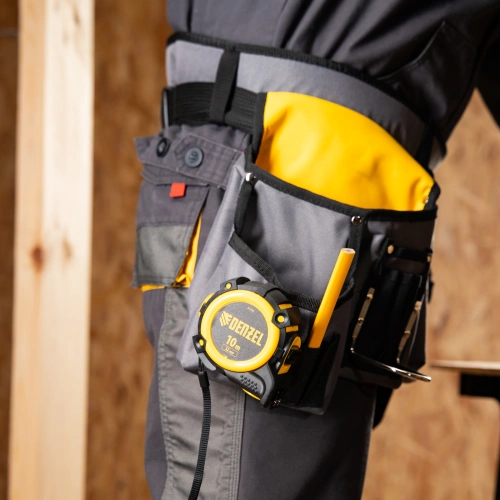 Рулетка 10м х 32мм, автоматич. фиксац., нейлон. покрытие, магнит. зацеп, двухстор. разметка Denzel по ценам производителя в Челябинске с доставкой по всей России