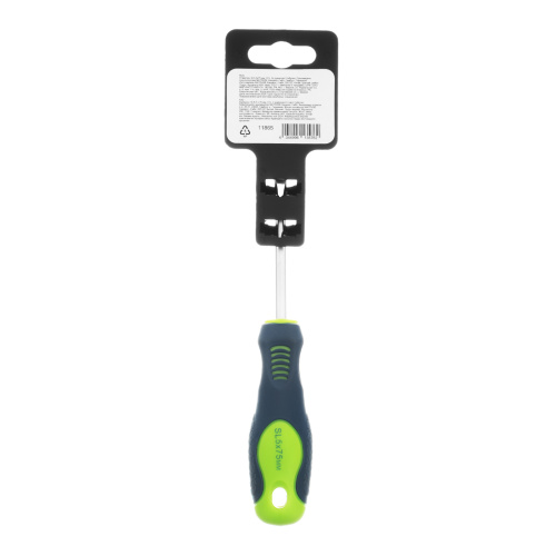 Отвертка, SL5 х 75 мм, CrV, двухкомпонентная рукоятка Сибртех по ценам производителя в Челябинске с доставкой по всей России