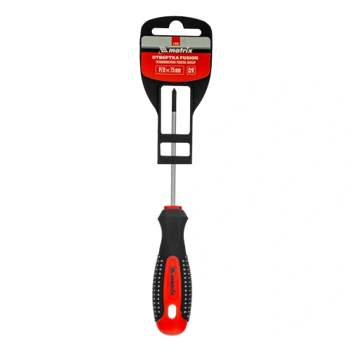 Отвертка Fusion, PZ0 x 75 мм, CrV, трехкомпонентная рукоятка "Anti slip" Matrix по ценам производителя в Челябинске с доставкой по всей России