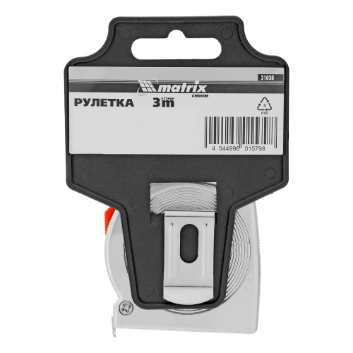 Рулетка Chrom,3 м x 13 мм,хромированный корпус Matrix по ценам производителя в Челябинске с доставкой по всей России