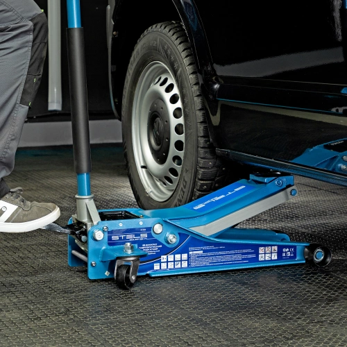 Домкрат гидравлический подкатной 3 т, быстрый подъем, Low profile quick lift, 75-505 мм, профессиональный STELS по ценам производителя в Челябинске с доставкой по всей России