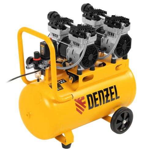 Компрессор безмасляный, малошумный DLS 1500/50, 1500 ВТ, 2x750, 50 л, 260 л/мин Denzel по ценам производителя в Челябинске с доставкой по всей России