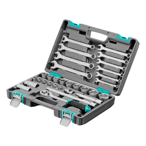 Набор инструментов, 1/2", CrV, пластиковый кейс 31 предмет Stels по ценам производителя в Челябинске с доставкой по всей России