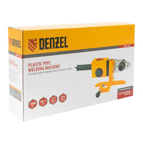 Аппарат для сварки пластиковых труб DWP-1500, 1500 Вт, 260-300 град, комплект насадок, 20-63 мм Denzel по ценам производителя в Челябинске с доставкой по всей России