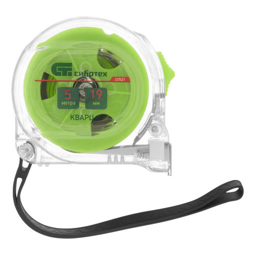 Рулетка Кварц,прозрачный корпус,амортизатор,5 м х 19 мм Сибртех по ценам производителя в Челябинске с доставкой по всей России