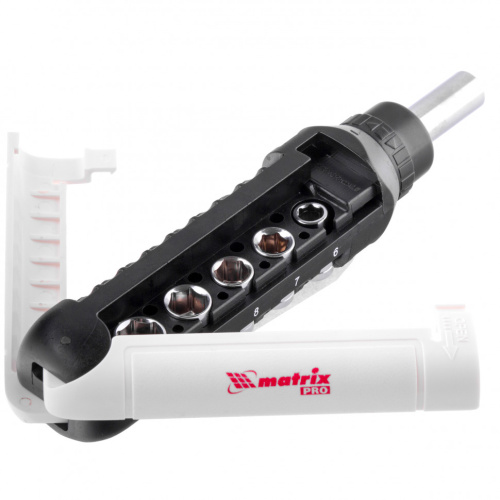 Отвертка реверсивная с набором бит и торцевых головок, 15 шт, CrV Matrix Pro по ценам производителя в Челябинске с доставкой по всей России