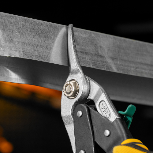 Ножницы по металлу, 270 мм, прямой и правый рез, сталь-СrMo, трехкомпонентные рукоятки Denzel по ценам производителя в Челябинске с доставкой по всей России