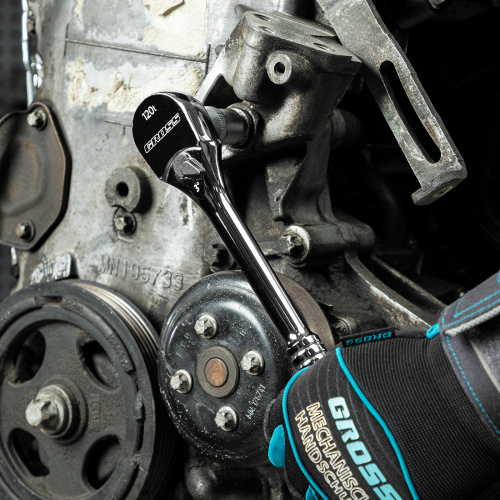 Ключ-трещотка 1/2", CrV, 120 зубьев, цельнометаллический, хром Gross по ценам производителя в Челябинске с доставкой по всей России