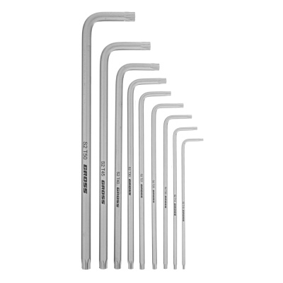 Набор ключей имбусовых Torx -TT, 9 шт: T10-T50, экстра-длинные, S2, сатинированные Gross по ценам производителя в Челябинске с доставкой по всей России