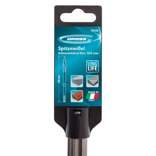 Зубило пикообразное, самозатачивающееся Rtec 400 мм, SDS Max Gross купить в Москве с доставкой по всей России | ProtosMarket.ru