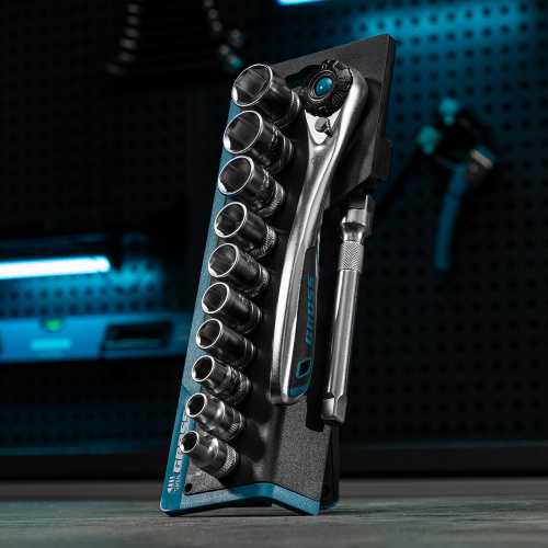 Набор торцевых головок, трещотка 120 зубьев, 3/8", CrV, 12 предметов Gross по ценам производителя в Челябинске с доставкой по всей России