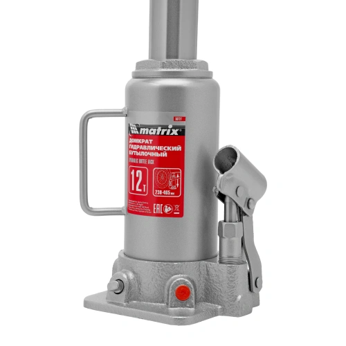 Домкрат гидравлический бутылочный, 12 т, высота подъема 230-465 мм Matrix по ценам производителя в Челябинске с доставкой по всей России