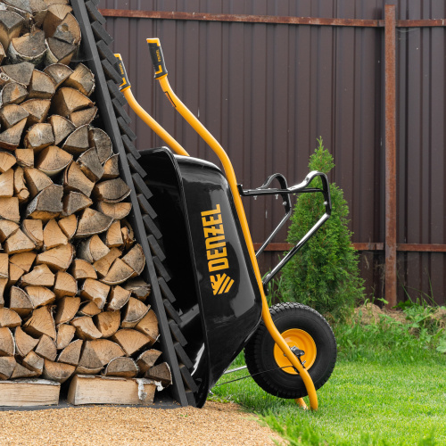 Тачка строительная, усиленная, объем 130 л, 230 кг, колесо 15х6.00-6 Denzel по ценам производителя в Челябинске с доставкой по всей России