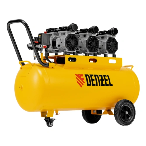 Компрессор безмасляный, малошумный DLS 1800/100,1800 Вт, 3x600, 100 л, 345 л/мин Denzel по ценам производителя в Челябинске с доставкой по всей России