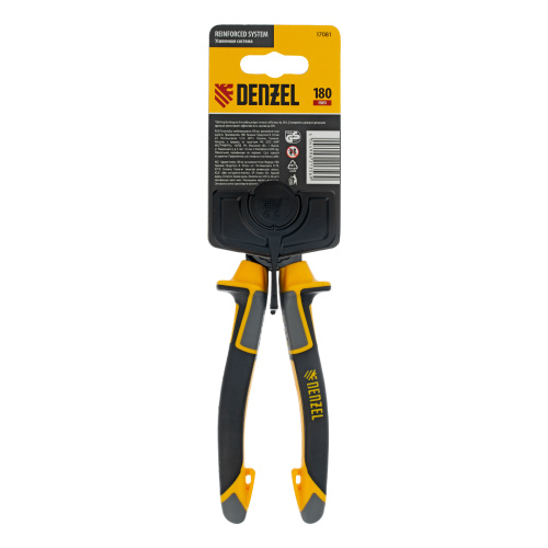 Плоскогубцы комбинированные 180 мм, трехкомпонентные рукоятки Denzel по ценам производителя в Челябинске с доставкой по всей России