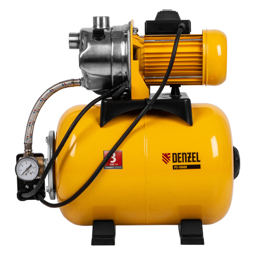 Насосная станция PS1000Х, 1000 Вт, 3500 л/ч, ресивер 24 л, подъем 44 м, нержавейка Denzel по ценам производителя в Челябинске с доставкой по всей России