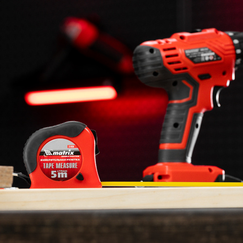 Рулетка Double fixation,5 м х 19 мм,обрезиненный корпус,двойная плавная фиксация Matrix по ценам производителя в Челябинске с доставкой по всей России