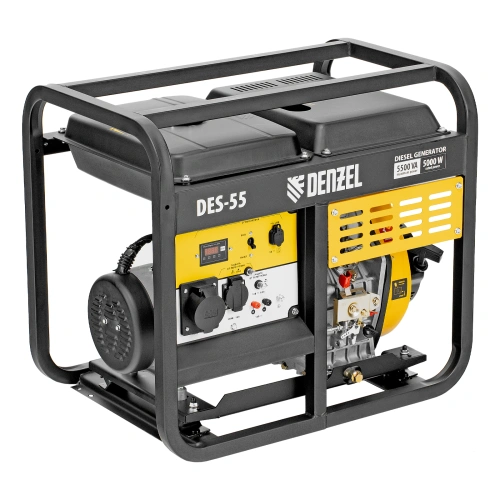 Генератор дизельный DES-55, 5,5 кВт, 230 В, 11 л, ручной стартер Denzel по ценам производителя в Челябинске с доставкой по всей России