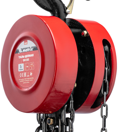 Таль цепная, 5 т, H подъема 3 м, расстояние между крюками 600 мм Matrix по ценам производителя в Челябинске с доставкой по всей России