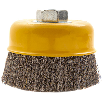 Щетка для УШМ, 100 мм, "Чашка", витая нержавеющая проволока 0.3 мм, М14 Denzel по ценам производителя в Челябинске с доставкой по всей России