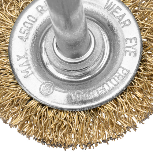 Щетка для дрели, 40 мм, плоская со шпилькой, латунированная витая проволока Matrix по ценам производителя в Челябинске с доставкой по всей России