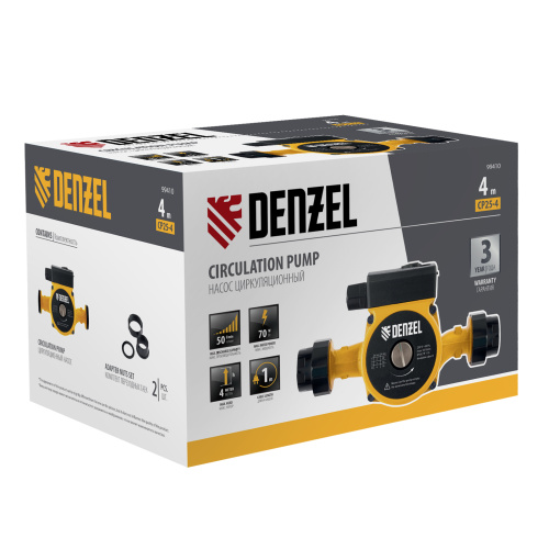 Циркуляционный насос CP25-4, напор 4 м, 50 л/мин, 1 м кабель, монт. длина 180 мм Denzel по ценам производителя в Челябинске с доставкой по всей России