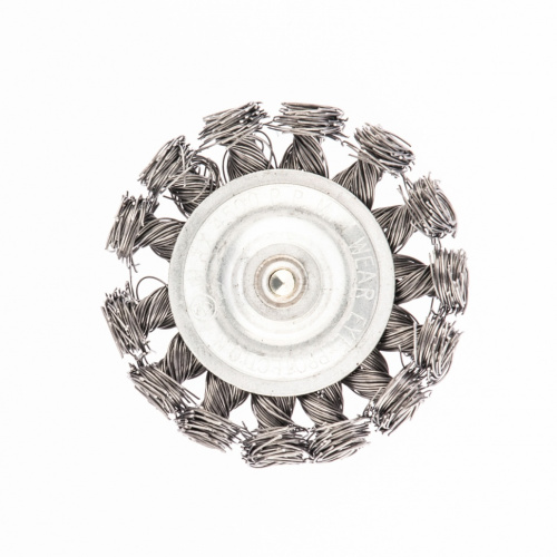 Щетка для дрели, 75 мм, плоская со шпилькой, крученая металлическая проволока 0.5 мм Сибртех по ценам производителя в Челябинске с доставкой по всей России