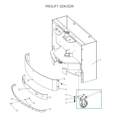 Опорное колесо в сборе с поворотной опорой для штабелеров SDR1536/1545S/1645/1656/2036/2045, SDK по ценам производителя в Челябинске с доставкой по всей России