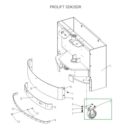 Опорное колесо в сборе с поворотной опорой для штабелеров SDR1536/1545S/1645/1656/2036/2045, SDK по ценам производителя в Челябинске с доставкой по всей России