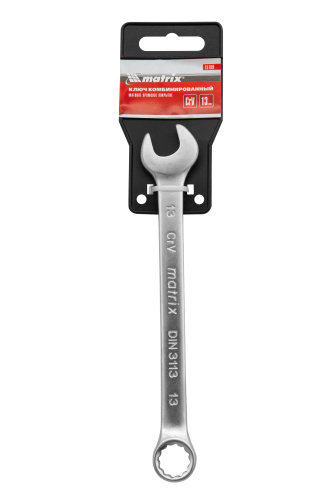 Ключ комбинированный, 13 мм, CrV, матовый хром Matrix по ценам производителя в Челябинске с доставкой по всей России