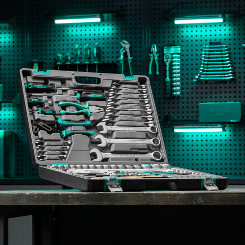 Набор инструментов, 1/4", 1/2", Cr-V, S2, усиленный кейс, 119 предметов Stels по ценам производителя в Челябинске с доставкой по всей России