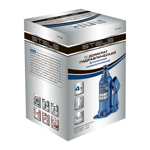 Домкрат гидравлический бутылочный телескопический, 4 т, подъем 170-420 мм Stels по ценам производителя в Челябинске с доставкой по всей России