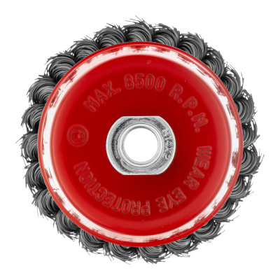 Щетка для УШМ, 100 мм, М14, "чашка", двухрядная, крученая проволока 0.5 мм Matrix по ценам производителя в Челябинске с доставкой по всей России