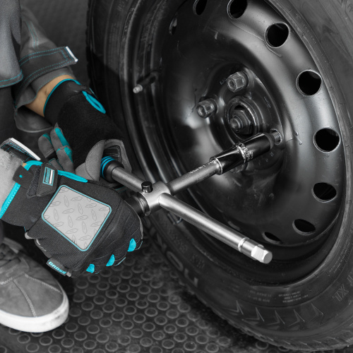 Ключ-крест баллонный, складной с изменяющимся рычагом, 17 мм, 19 мм, 21 мм, 23 мм, CrV, хромированный Gross по ценам производителя в Челябинске с доставкой по всей России