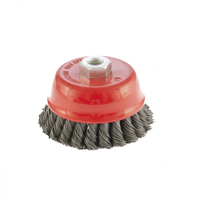 Щетка для УШМ, 100 мм, М14, "чашка", двухрядная, крученая проволока 0.8 мм Matrix по ценам производителя в Челябинске с доставкой по всей России