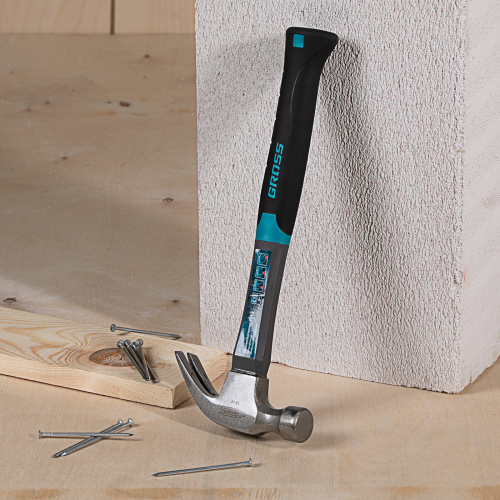 Молоток-гвоздодер, 450 г, фибергласовая трехкомпонентная рукоятка Gross по ценам производителя в Челябинске с доставкой по всей России