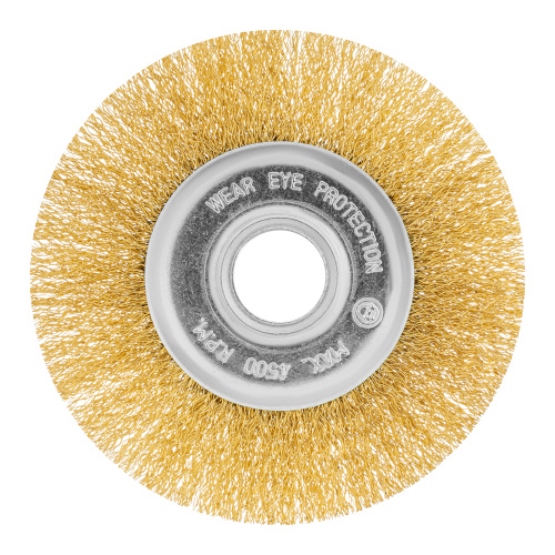 Щетка для УШМ, 125 мм, посадка 22.2 мм, плоская, латунированная витая проволока Matrix по ценам производителя в Челябинске с доставкой по всей России