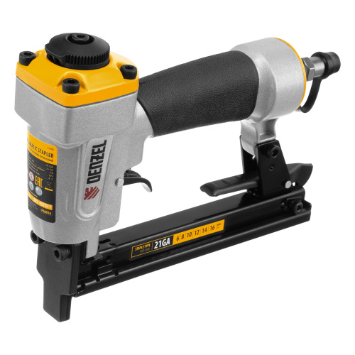 Степлер пневматический PS8016 для прямоугольных скоб 21GA от 6 до 16 мм Denzel по ценам производителя в Челябинске с доставкой по всей России