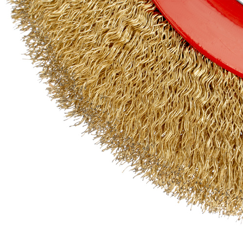 Щетка для точила, 150 мм, посадка 32 мм, плоская, латунированная витая проволока Matrix по ценам производителя в Челябинске с доставкой по всей России