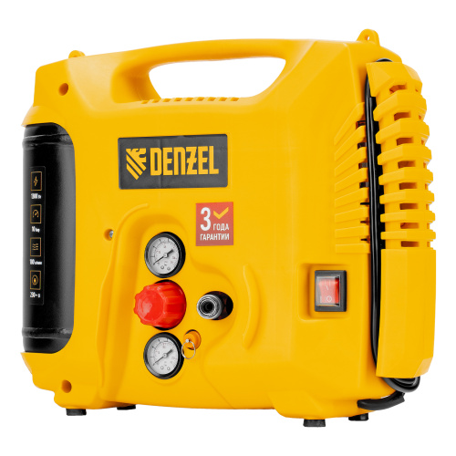 Компрессор воздушный DL1300, 10 бар, 1,3 кВт 180 л/мин 5 л, с набором аксессуаров Denzel по ценам производителя в Челябинске с доставкой по всей России